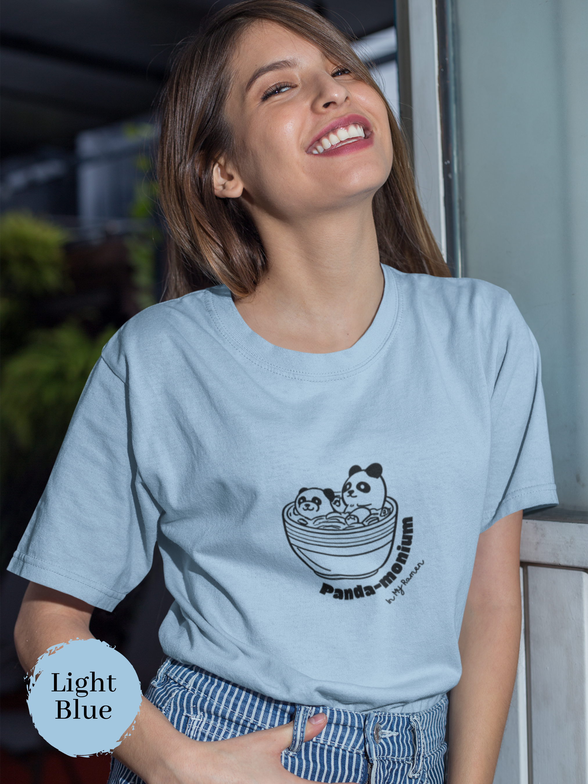 Ramen T-Shirt with Cute Panda Design: Japanese Foodie Shirt with Ramen Art