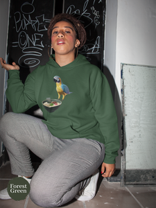 Ramen Hoodie Polly Wants Some Ramen Parrot and Ramen Art Foodie Hoodie
