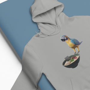 Ramen Hoodie Polly Wants Some Ramen Parrot and Ramen Art Foodie Hoodie