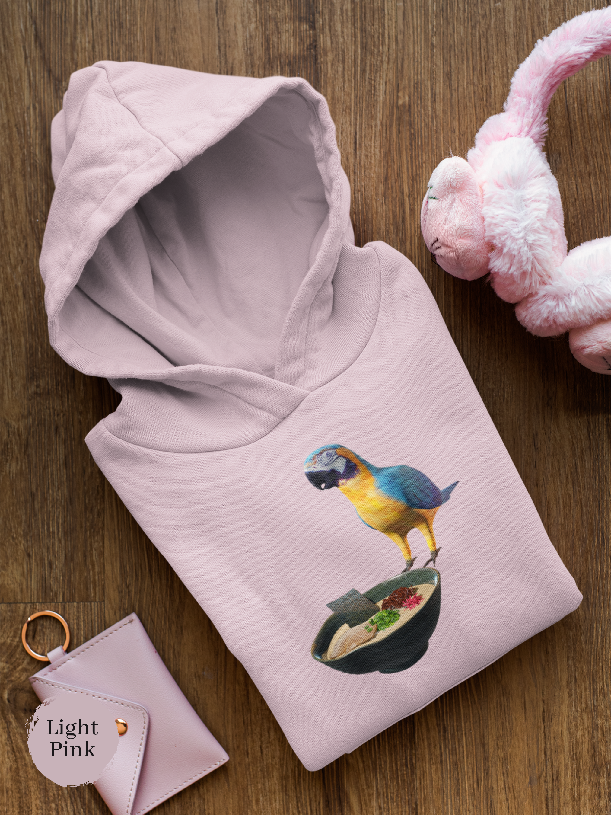 Ramen Hoodie Polly Wants Some Ramen Parrot and Ramen Art Foodie Hoodie
