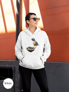 Ramen Hoodie Polly Wants Some Ramen Parrot and Ramen Art Foodie Hoodie