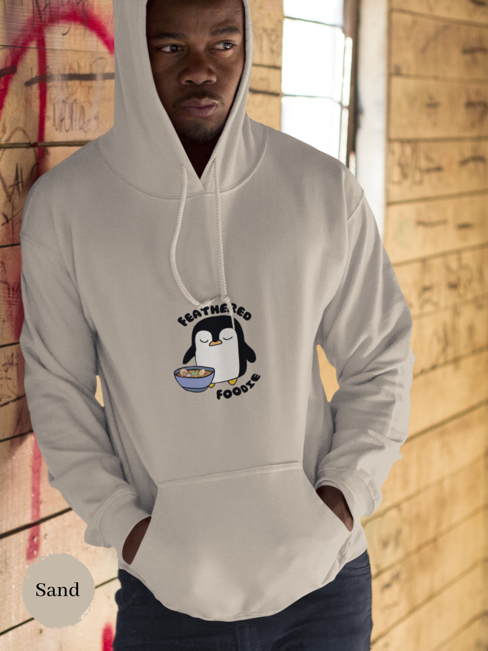 Ramen Hoodie: Feathered Foodie Edition - Asian-Inspired Comfort with a Side of Cute Penguin and Pun-tastic Ramen Art