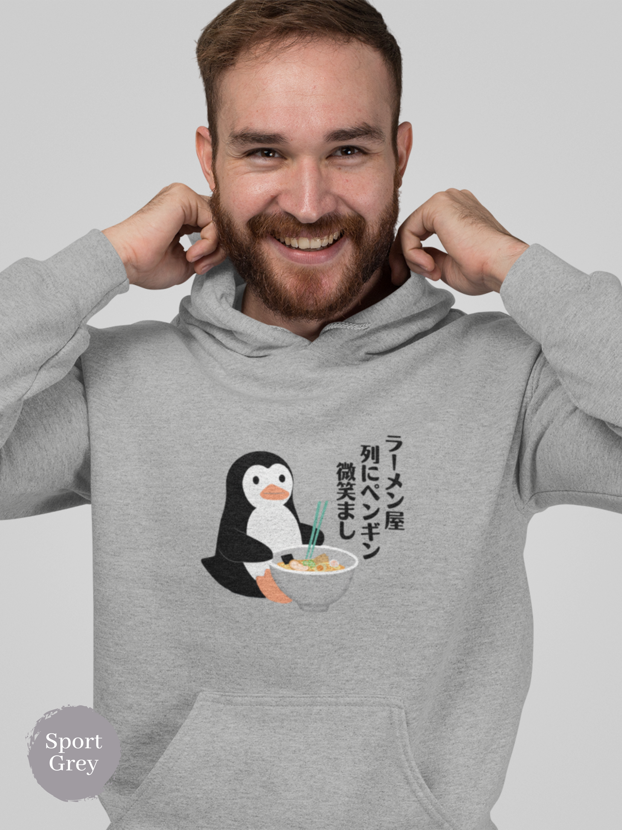 Ramen Hoodie: Haiku Edition - A Playful Penguin and Delicious Ramen Art on a Cozy Foodie Hoodie