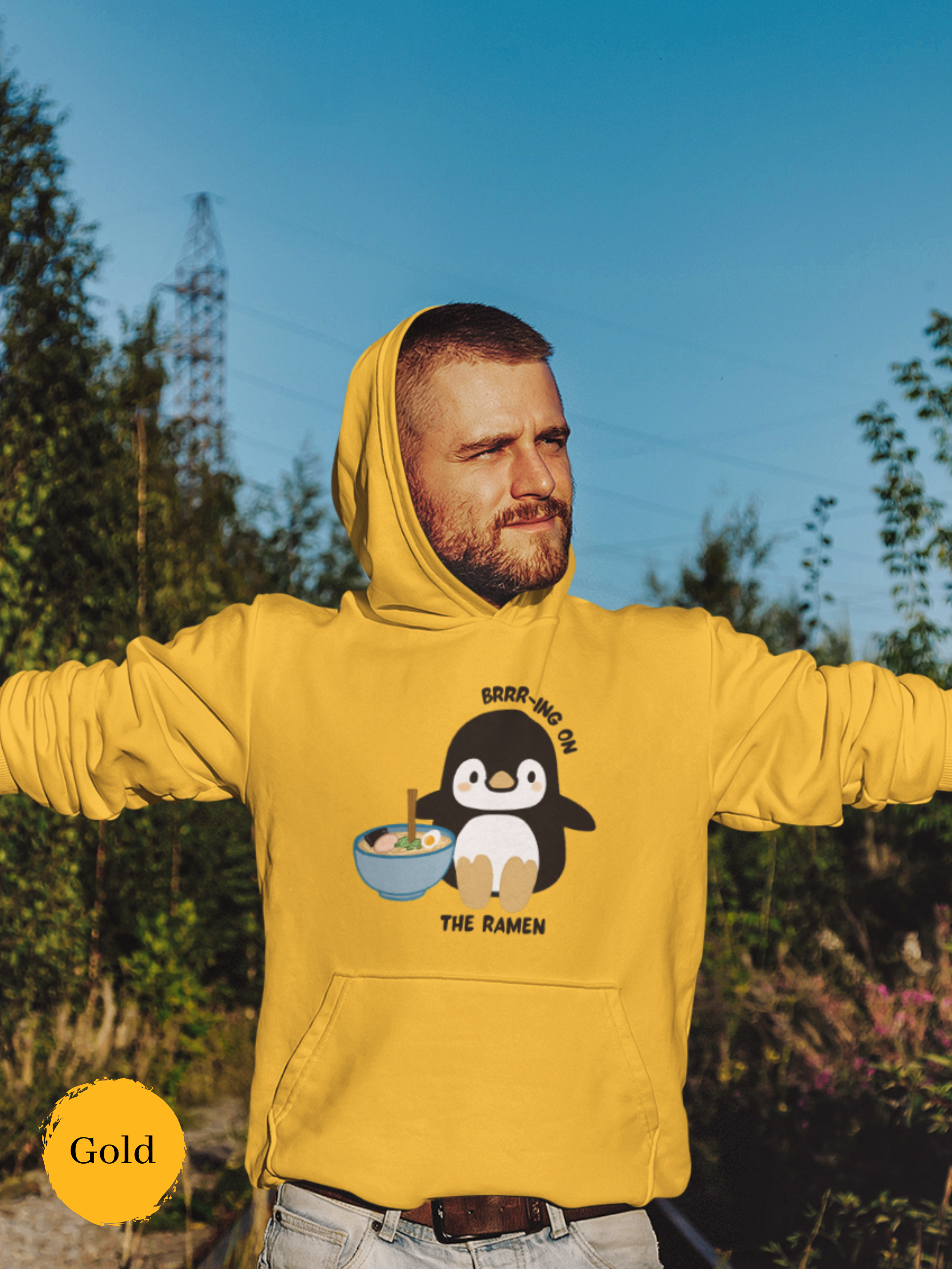 Ramen Hoodie with Cute Penguin and Delicious Asian Food Art: Brrr-ing on the Ramen in Style