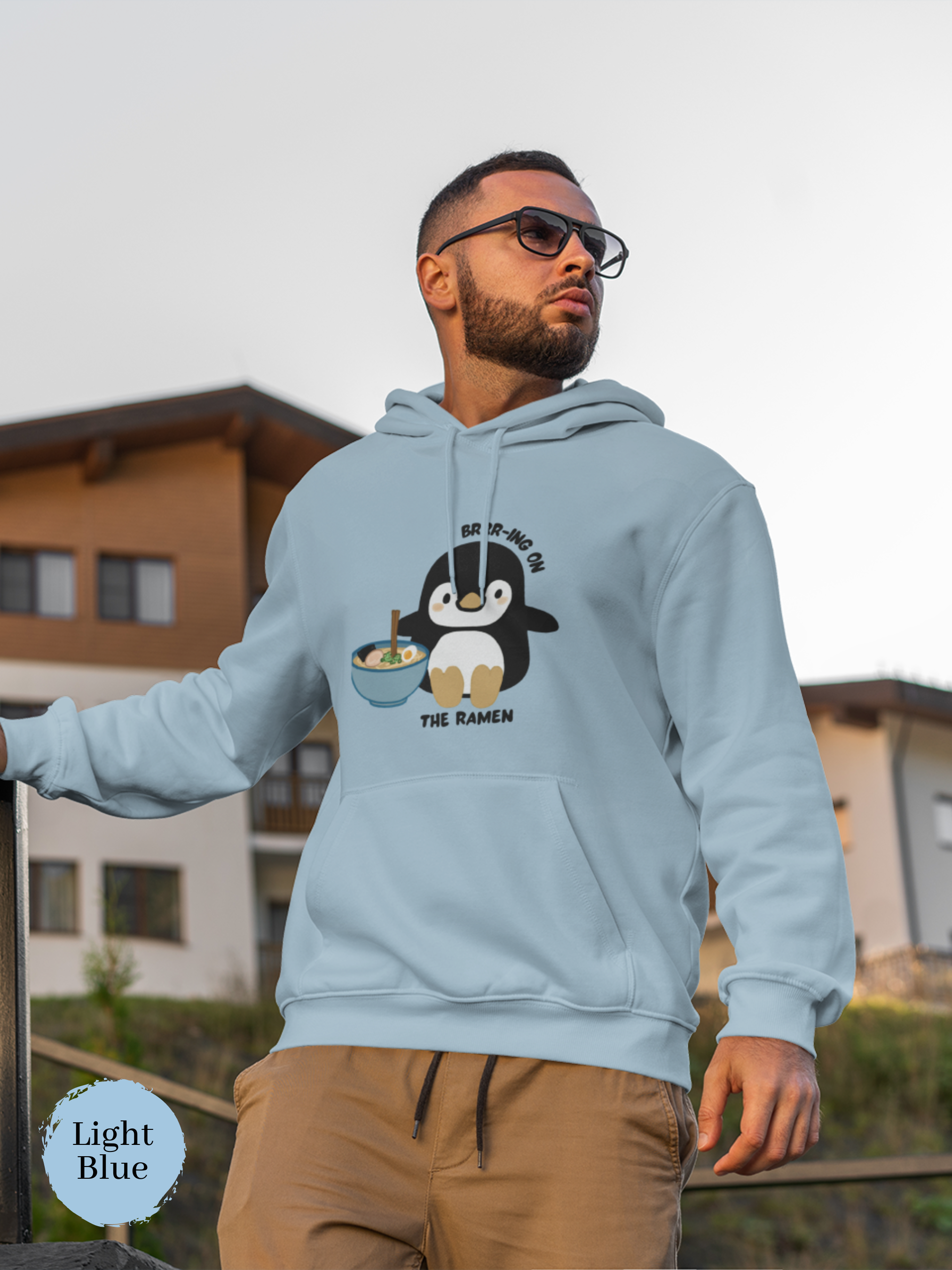 Ramen Hoodie with Cute Penguin and Delicious Asian Food Art: Brrr-ing on the Ramen in Style