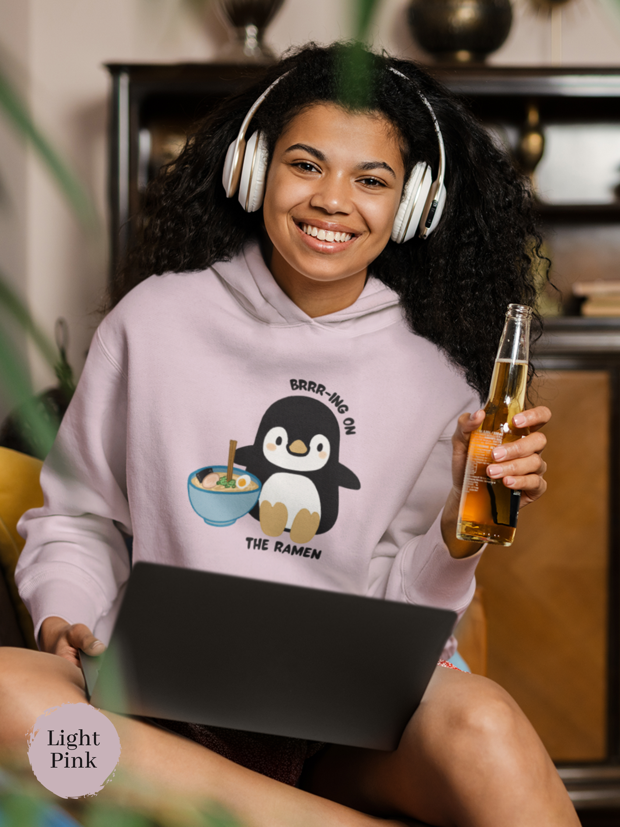 Ramen Hoodie with Cute Penguin and Delicious Asian Food Art: Brrr-ing on the Ramen in Style