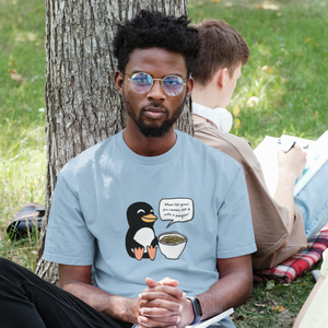 Ramen T-shirt: "When Life Gives You Ramen, Eat It With a Penguin!" - Japanese Foodie Shirt with Cute Ramen Art