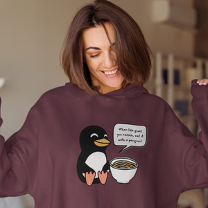 Ramen Hoodie: When Life Gives You Ramen, Eat It With Penguin - Cute Penguin Ramen Art Sweatshirt for Foodie Hoodies and Pun Lovers