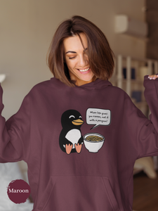 Ramen Hoodie: When Life Gives You Ramen, Eat It With Penguin - Cute Penguin Ramen Art Sweatshirt for Foodie Hoodies and Pun Lovers