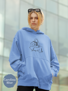 Ramen Hoodie: Slurp It Up - One Line Drawing of Woman Eating Bowl | Foodie and Pun Hoodie | Asian Food Hoodie | Ramen Art Sweatshirt