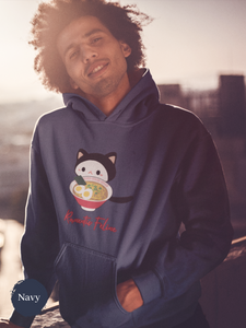 Ramen Hoodie - Ramentic Feline Delight: A Purr-fect Combination of Ramen Art and Asian Food Hoodie for Foodie Cat Lovers