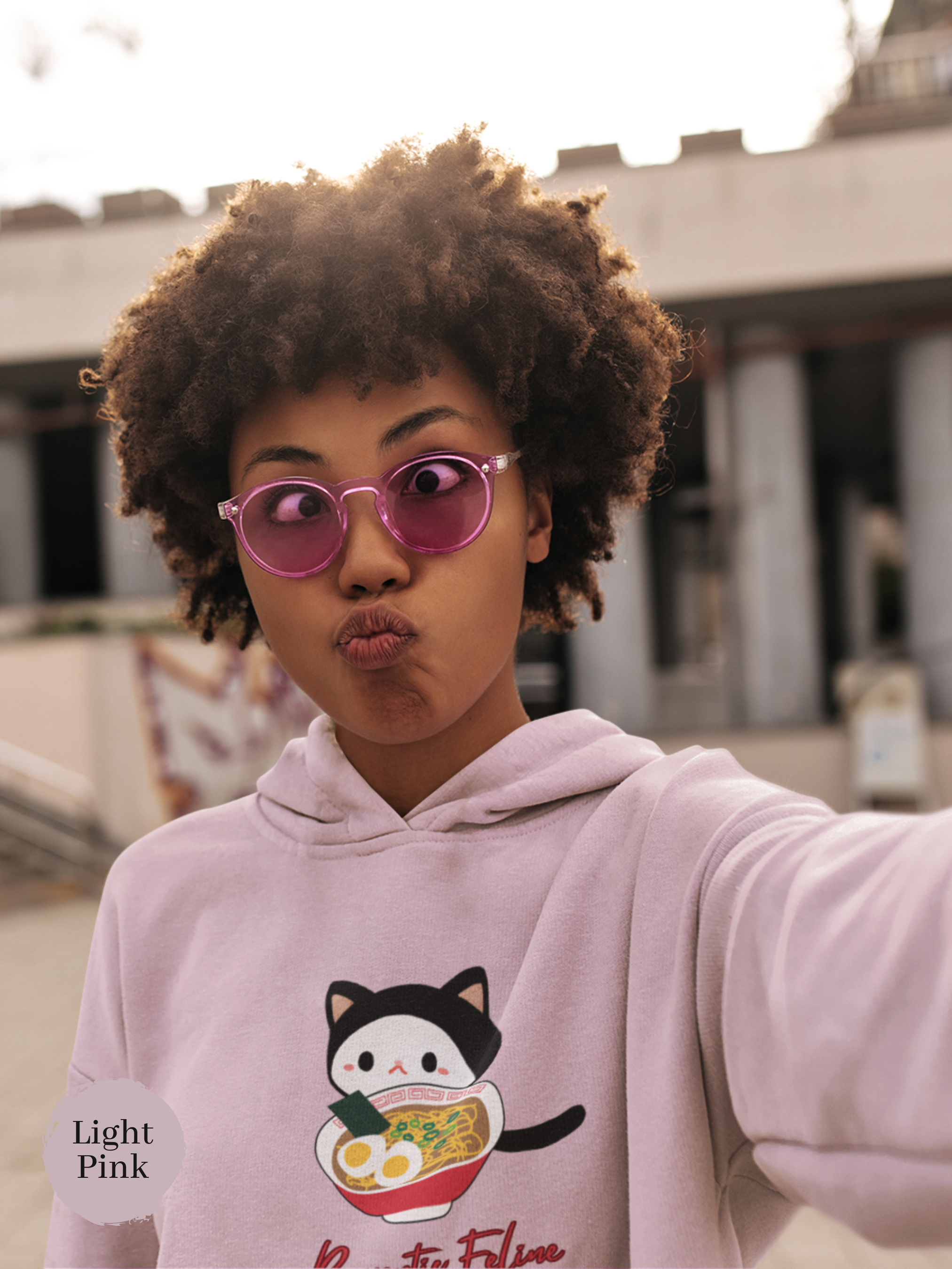 Ramen Hoodie - Ramentic Feline Delight: A Purr-fect Combination of Ramen Art and Asian Food Hoodie for Foodie Cat Lovers