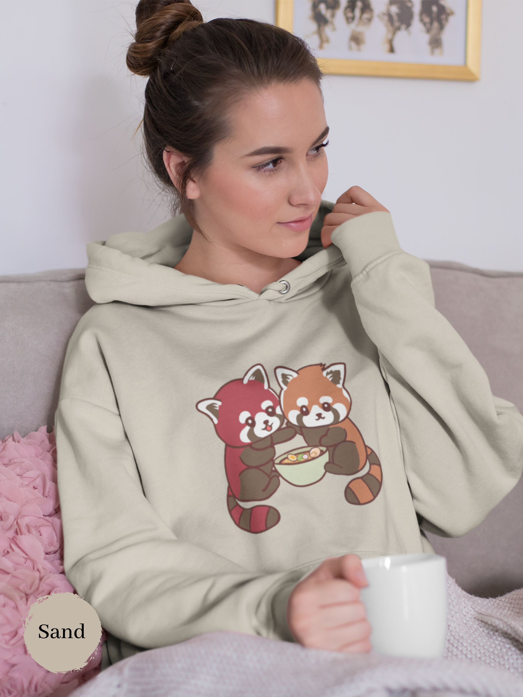 Ramen Hoodie with Red Pandas: Asian Food and Ramen Art Sweatshirt