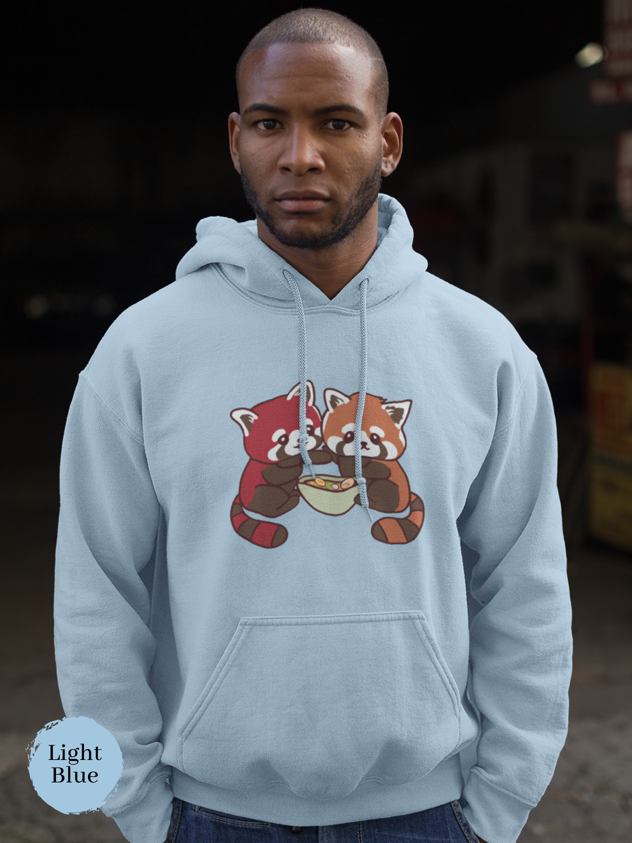 Ramen Hoodie with Red Pandas: Asian Food and Ramen Art Sweatshirt