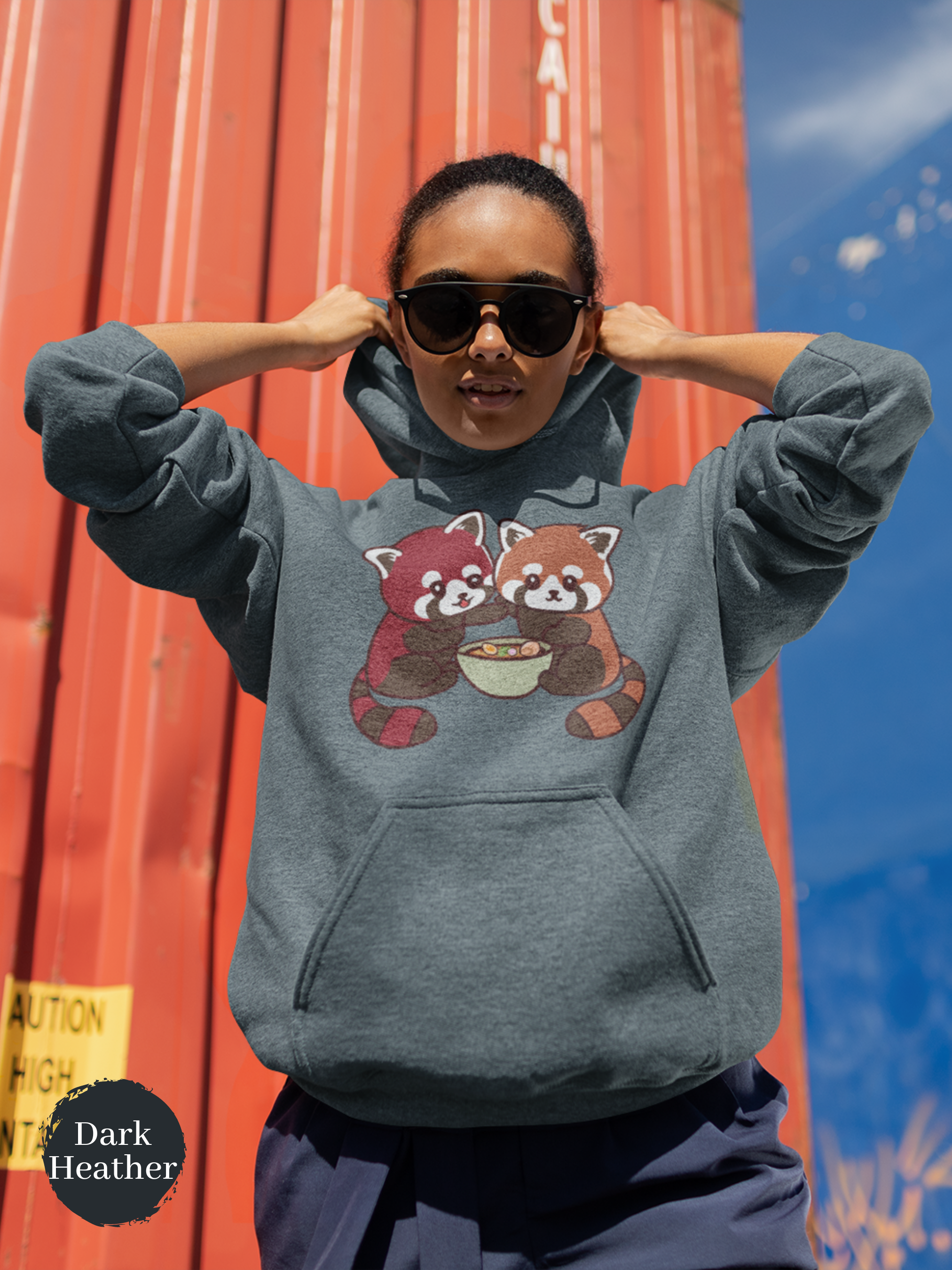 Ramen Hoodie with Red Pandas: Asian Food and Ramen Art Sweatshirt