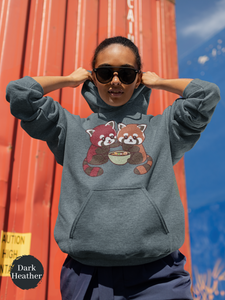 Ramen Hoodie with Red Pandas: Asian Food and Ramen Art Sweatshirt