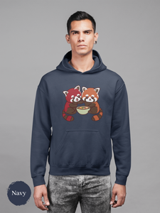 Ramen Hoodie with Red Pandas: Asian Food and Ramen Art Sweatshirt
