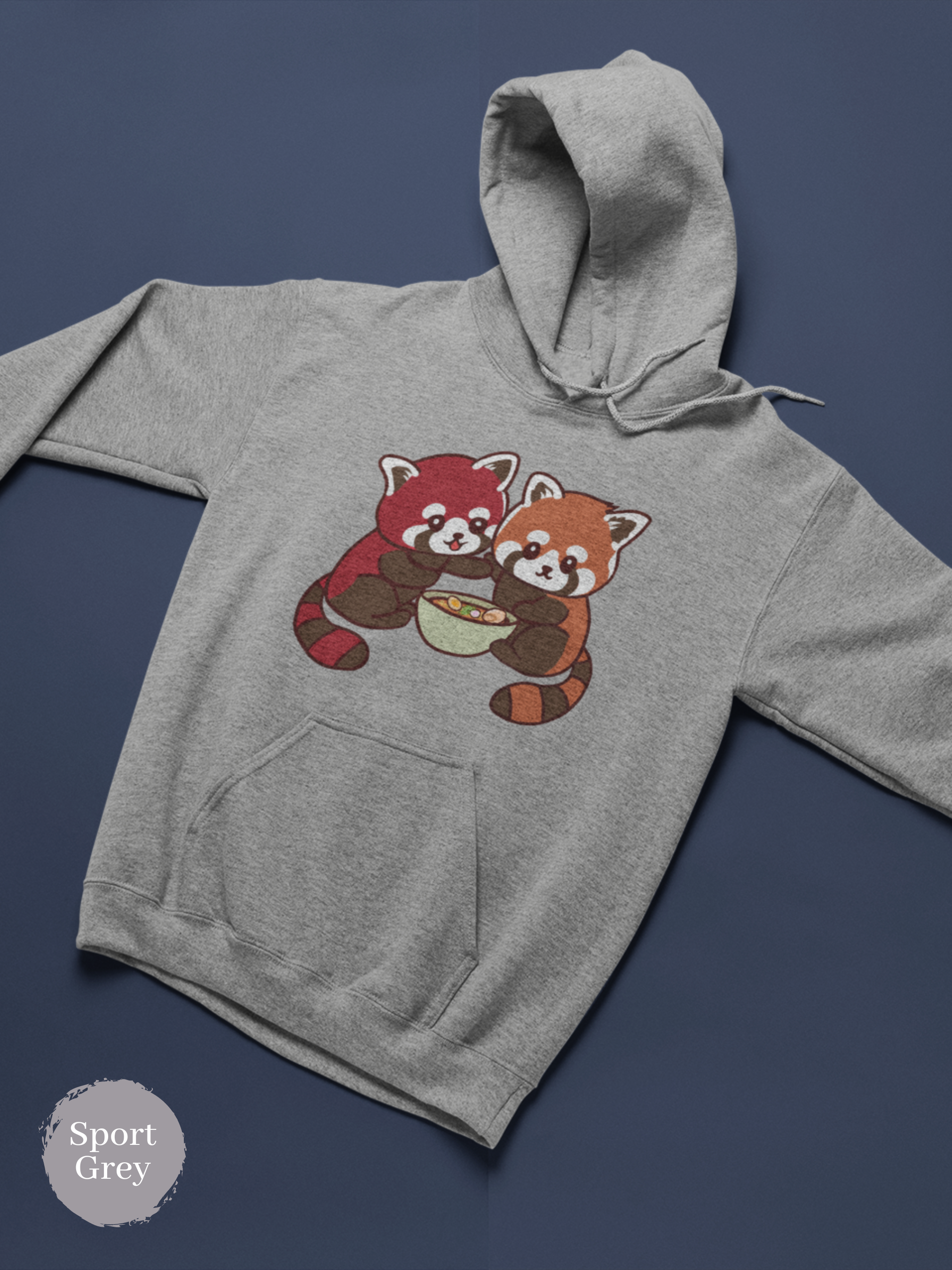 Ramen Hoodie with Red Pandas: Asian Food and Ramen Art Sweatshirt