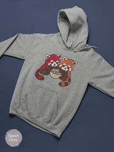 Ramen Hoodie with Red Pandas: Asian Food and Ramen Art Sweatshirt