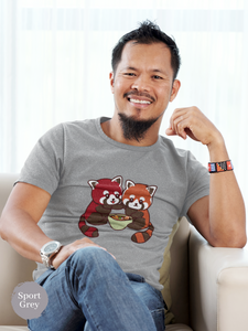 Ramen T-shirt: Cute Red Pandas Sharing a Bowl of Ramen - Japanese Foodie Shirt with Ramen Art