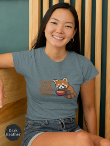 Ramen T-shirt with Red Panda: Japanese Foodie Shirt Featuring Lesser Panda Greater Ramen Art