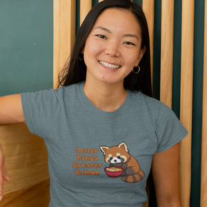 Ramen T-shirt with Red Panda: Japanese Foodie Shirt Featuring Lesser Panda Greater Ramen Art