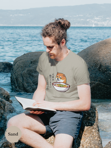 Ramen T-shirt: Shiba Inu Ramen Art Haiku - Japanese Foodie Shirt with Unique Ramen Design