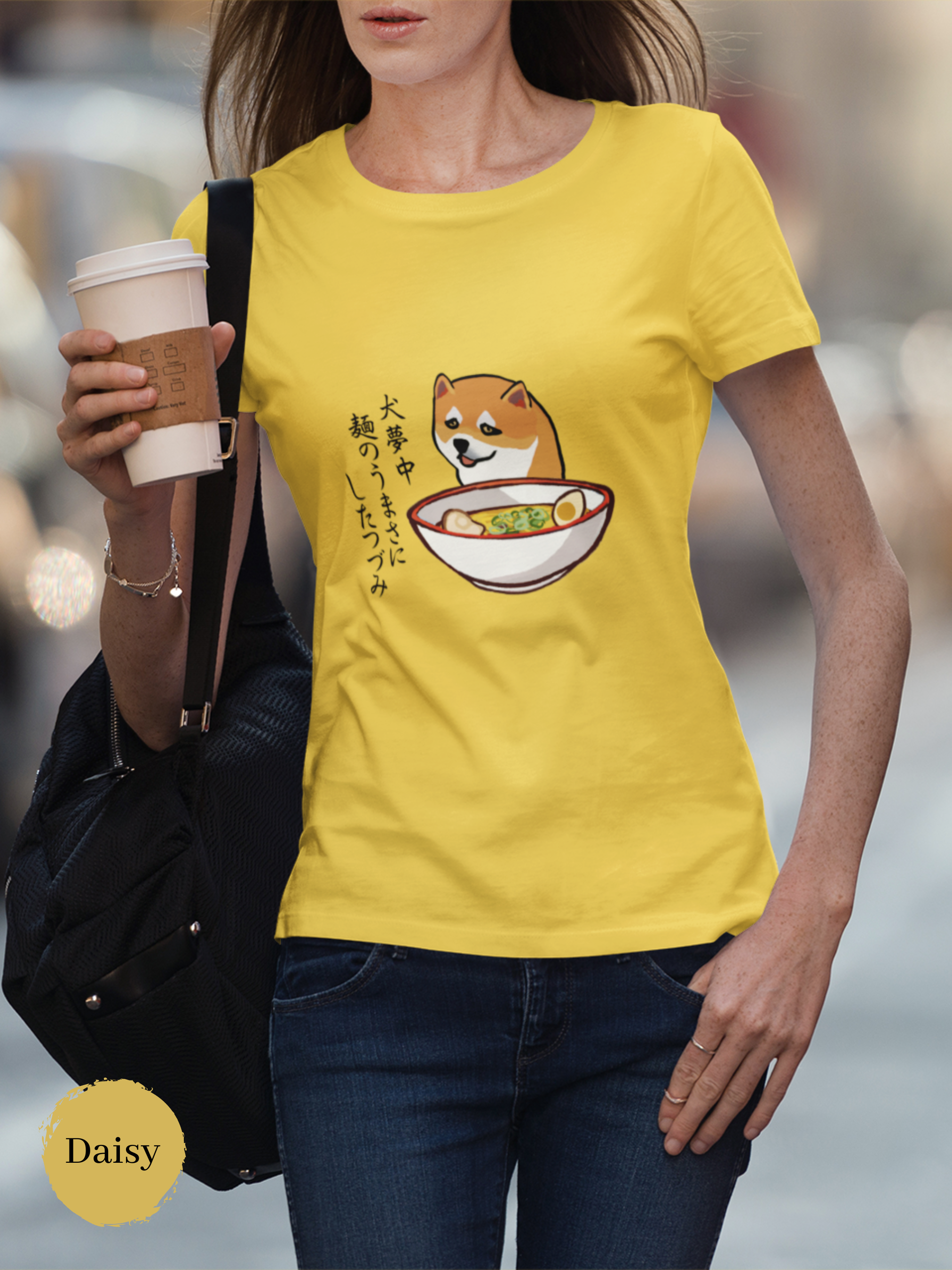 Ramen T-shirt: Shiba Inu Ramen Art Haiku - Japanese Foodie Shirt with Unique Ramen Design