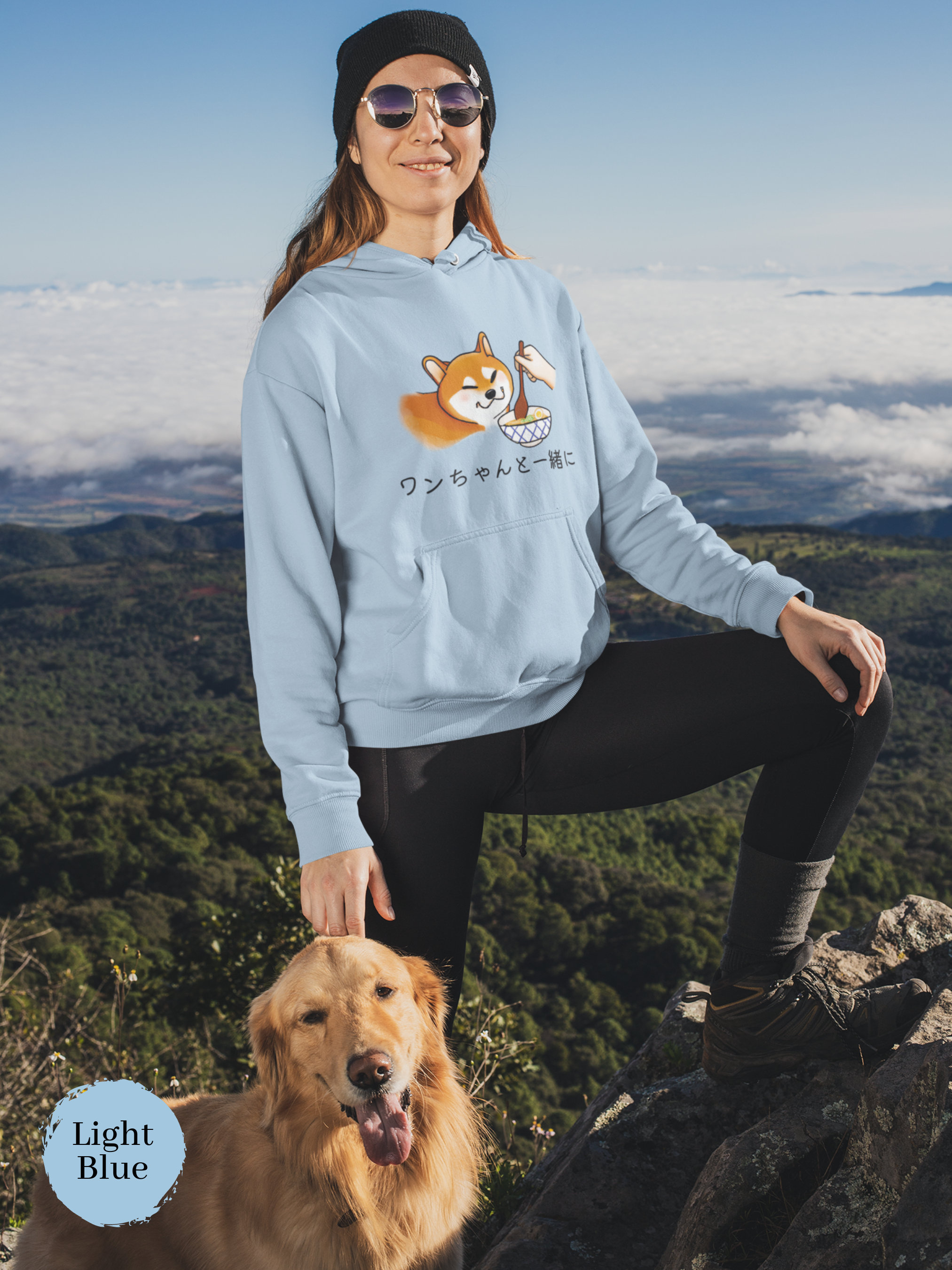 Ramen Hoodie: Shiba Inu and Noodles - Cute and Cozy Asian Foodie Sweatshirt for Ramen Lovers and Dog Owners with Fun Pun Design