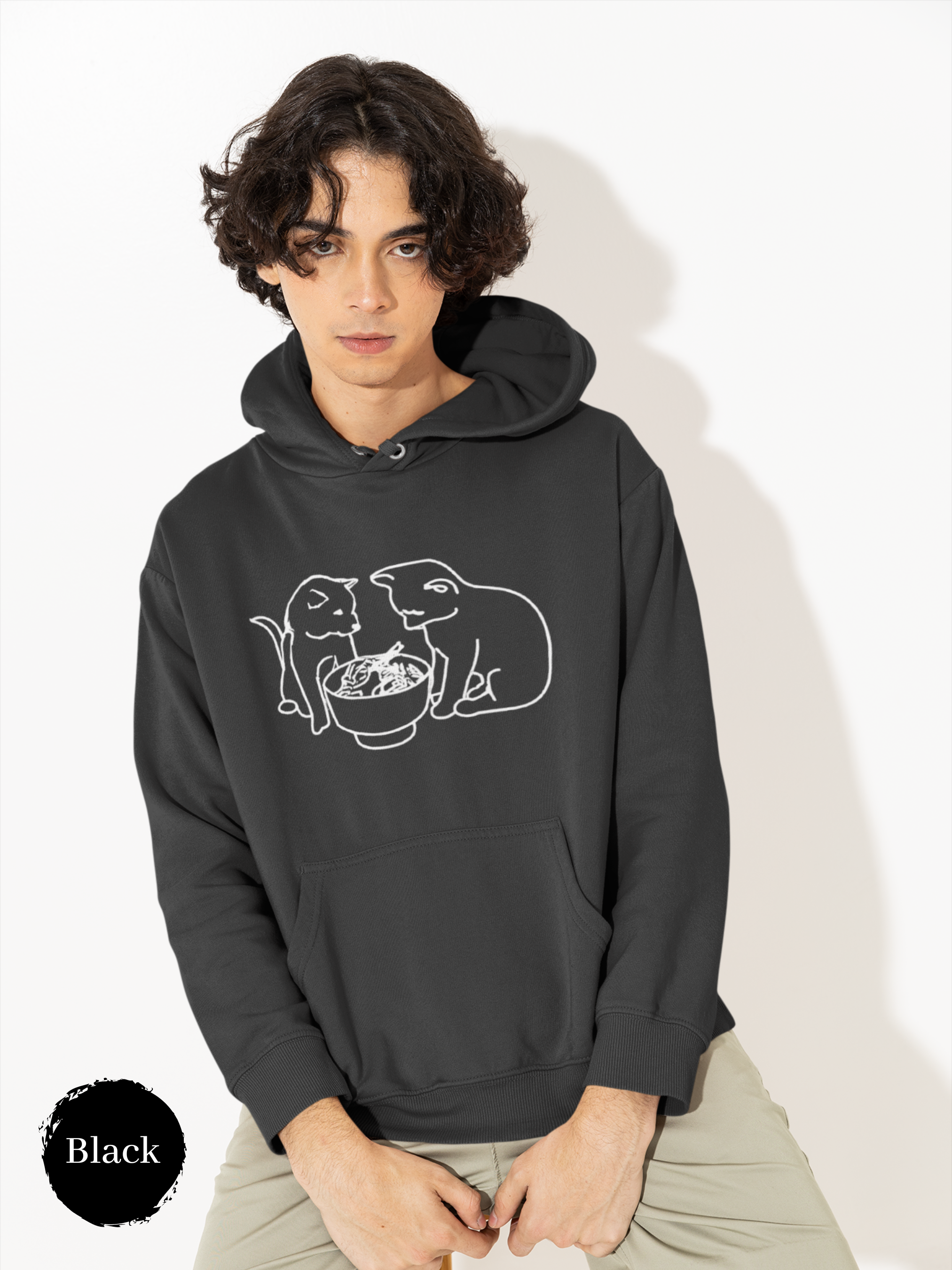 Ramen Hoodie: Noodle Gazing Duo - A Cute and Playful Asian Food Hoodie with a Pun Twist