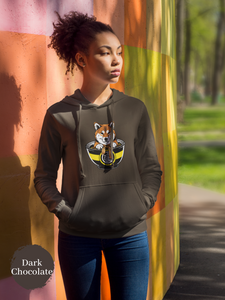 Ramen Hoodie: Grumpy Shiba Inu Guards His Noodles Asian Food Hoodie with Ramen Art and Pun Design