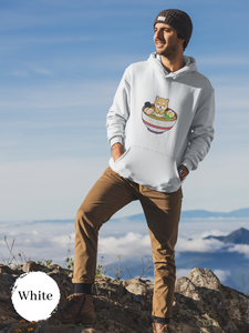 Ramen Hoodie: Cute Shiba Inu in a Bowl of Noodles - A Must-Have for Foodie Hoodies and Ramen Art Fans