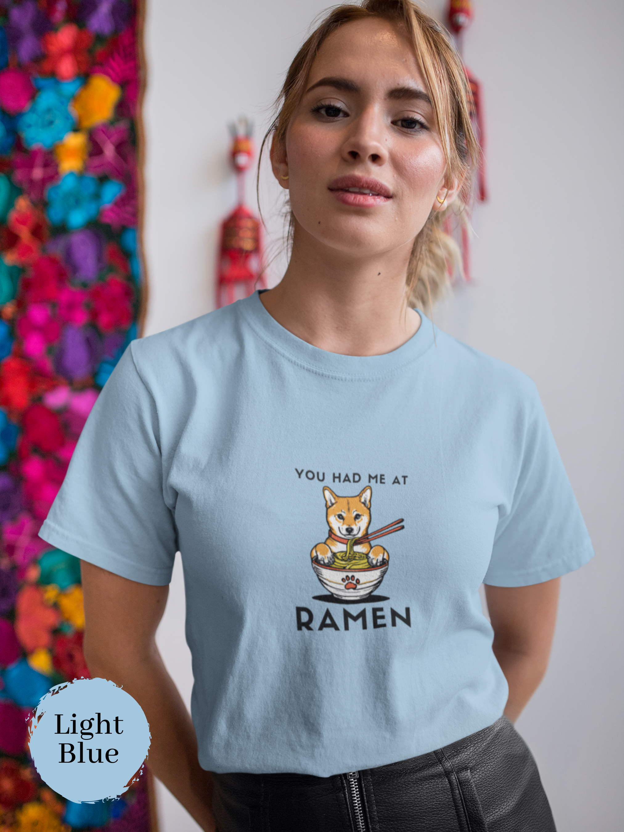 Ramen T-shirt with Shiba Inu Illustration: You Had Me at Ramen - Japanese Foodie Shirt for Ramen Art Fans