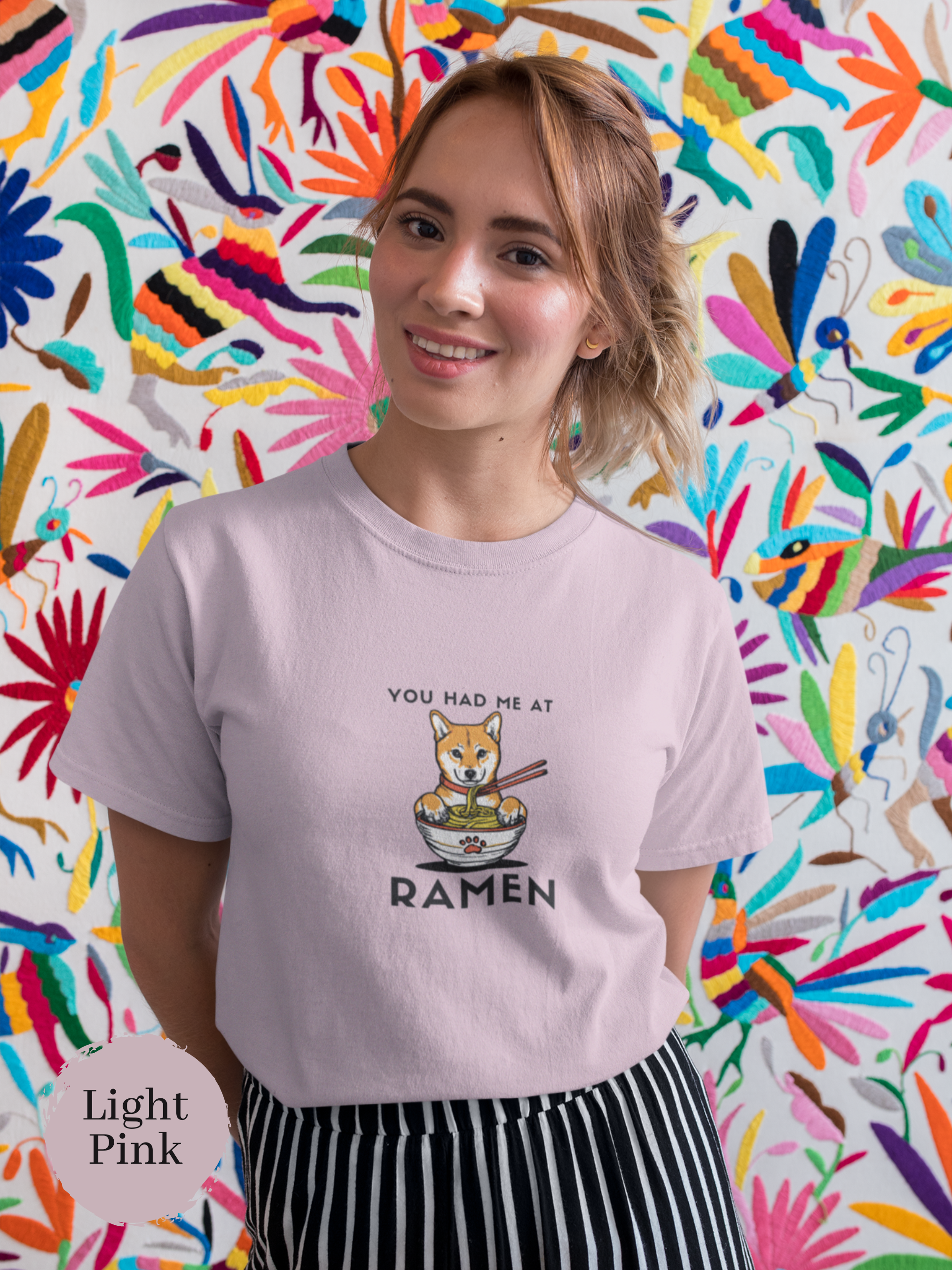 Ramen T-shirt with Shiba Inu Illustration: You Had Me at Ramen - Japanese Foodie Shirt for Ramen Art Fans