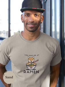 Ramen T-shirt with Shiba Inu Illustration: You Had Me at Ramen - Japanese Foodie Shirt for Ramen Art Fans