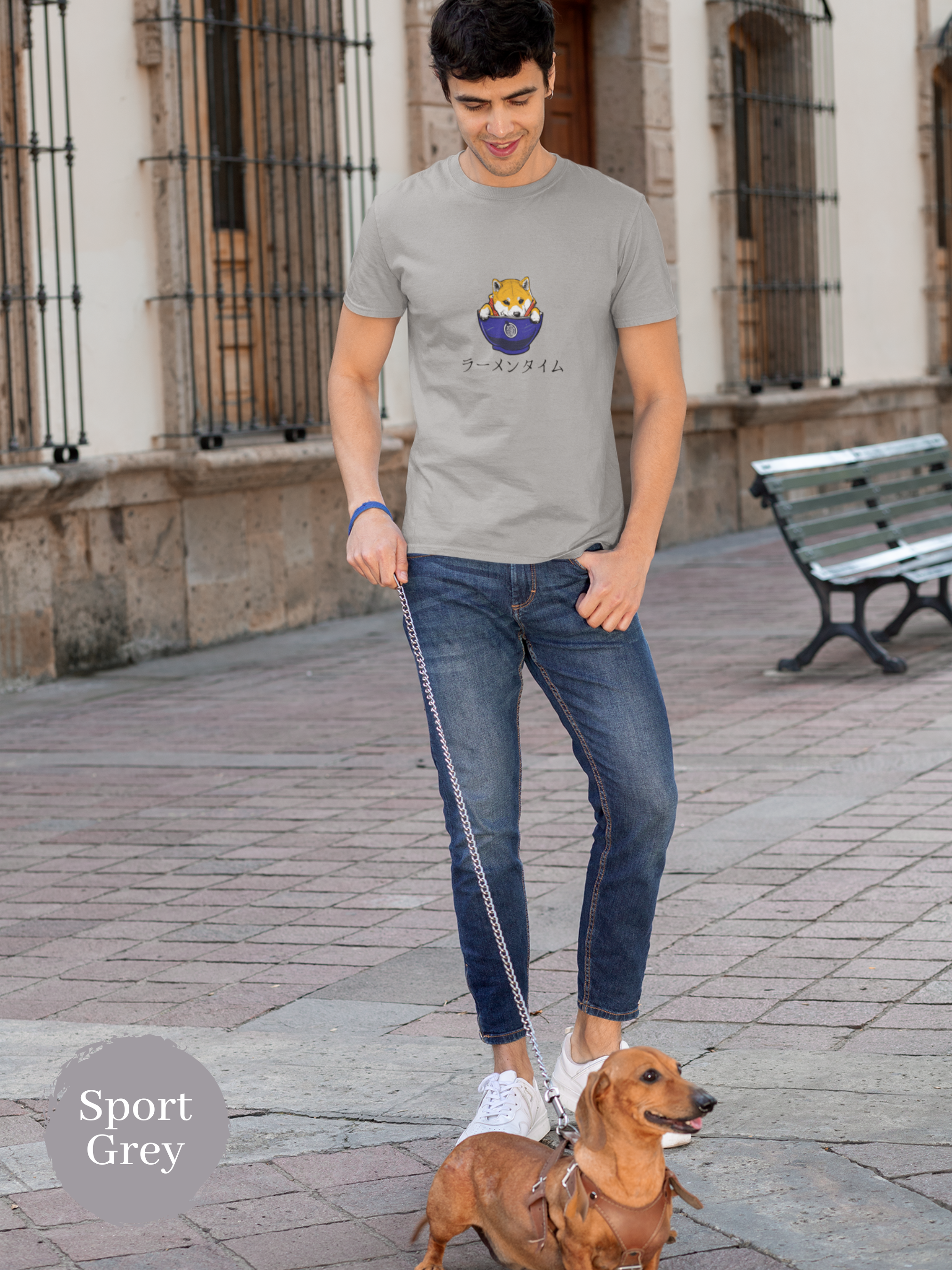 Ramen T-shirt: Ramen Time - Shiba Inu Guarding the Perfect Bowl - Japanese Foodie Shirt with Ramen Art