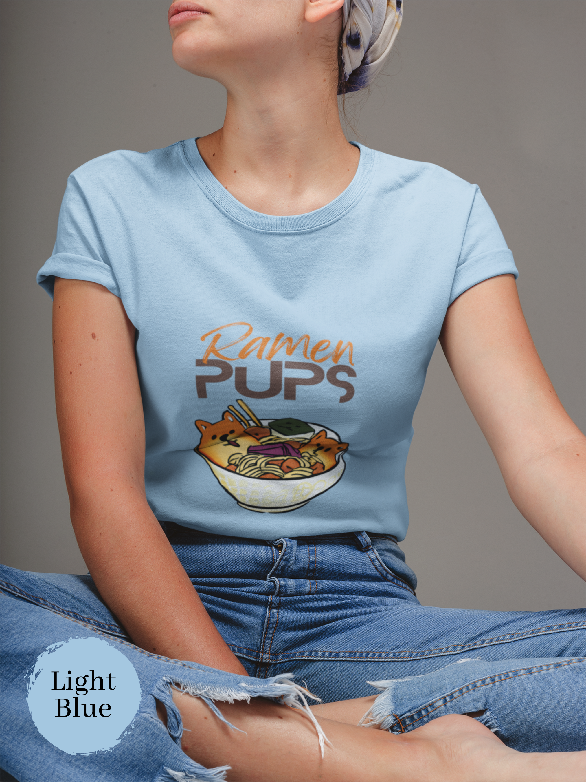 Ramen T-Shirt with Shibas: Cute and Tasty Foodie Shirt with Japanese Ramen Art