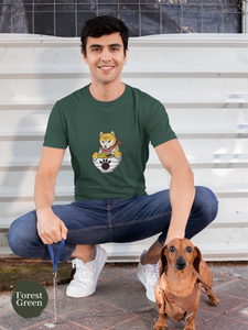 Ramen Shiba Inu T-Shirt: Japanese Foodie Shirt with Cute Dog Illustration and Ramen Art