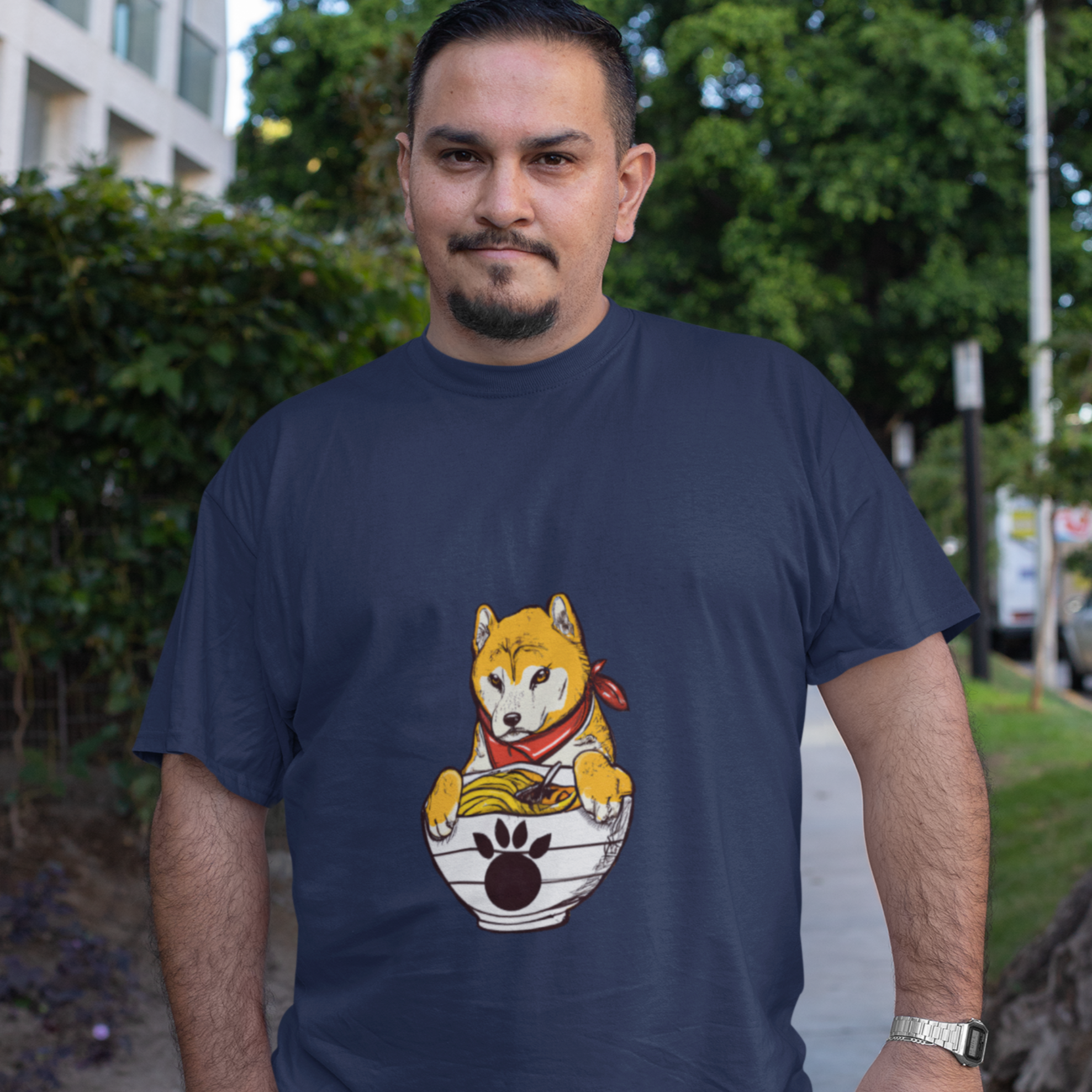 Ramen Shiba Inu T-Shirt: Japanese Foodie Shirt with Cute Dog Illustration and Ramen Art