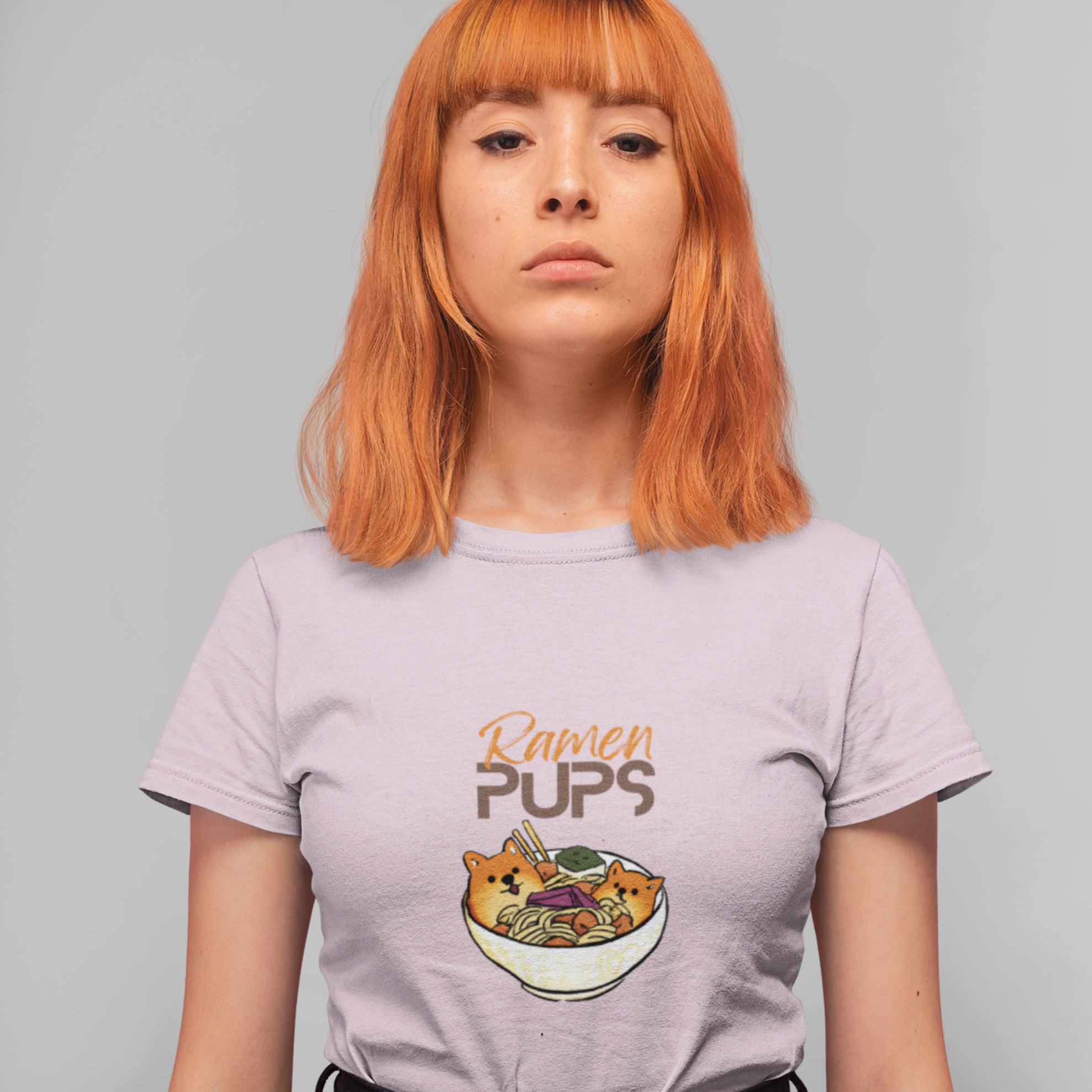 Ramen T-Shirt with Shibas: Cute and Tasty Foodie Shirt with Japanese Ramen Art