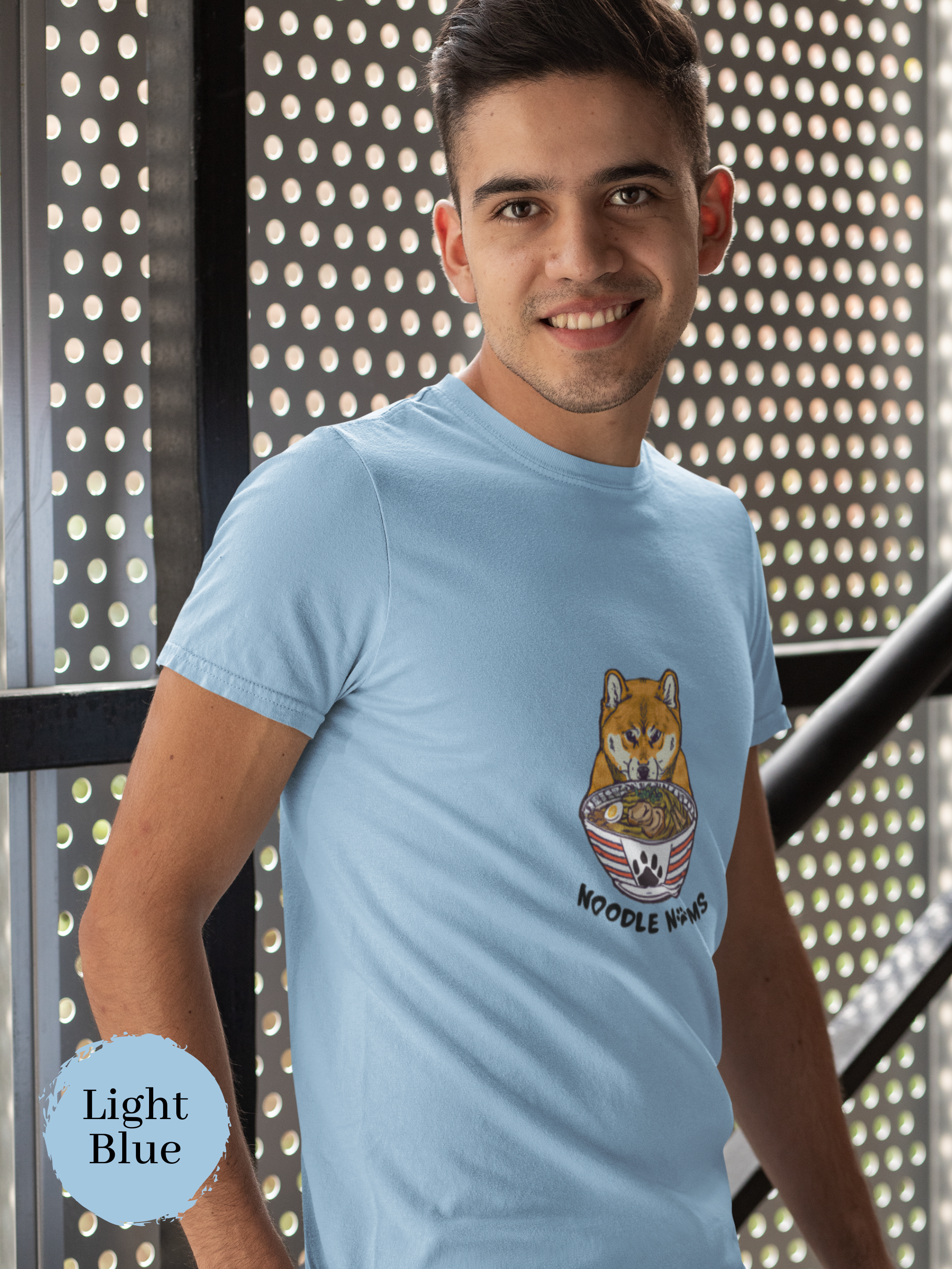 Ramen T-shirt: Noodle Noms with Shiba Inu Japanese Foodie Shirt with Ramen Art