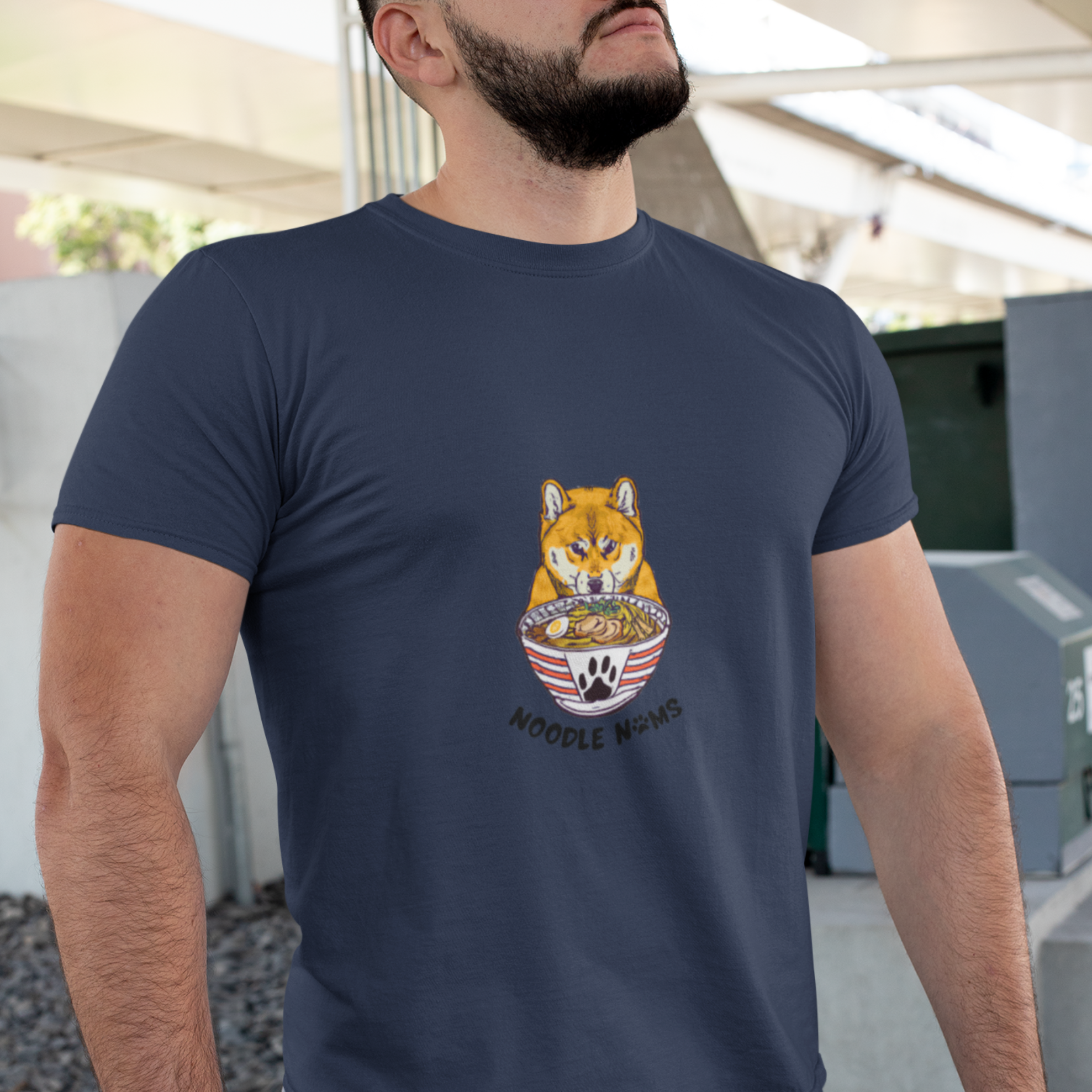 Ramen T-shirt: Noodle Noms with Shiba Inu Japanese Foodie Shirt with Ramen Art