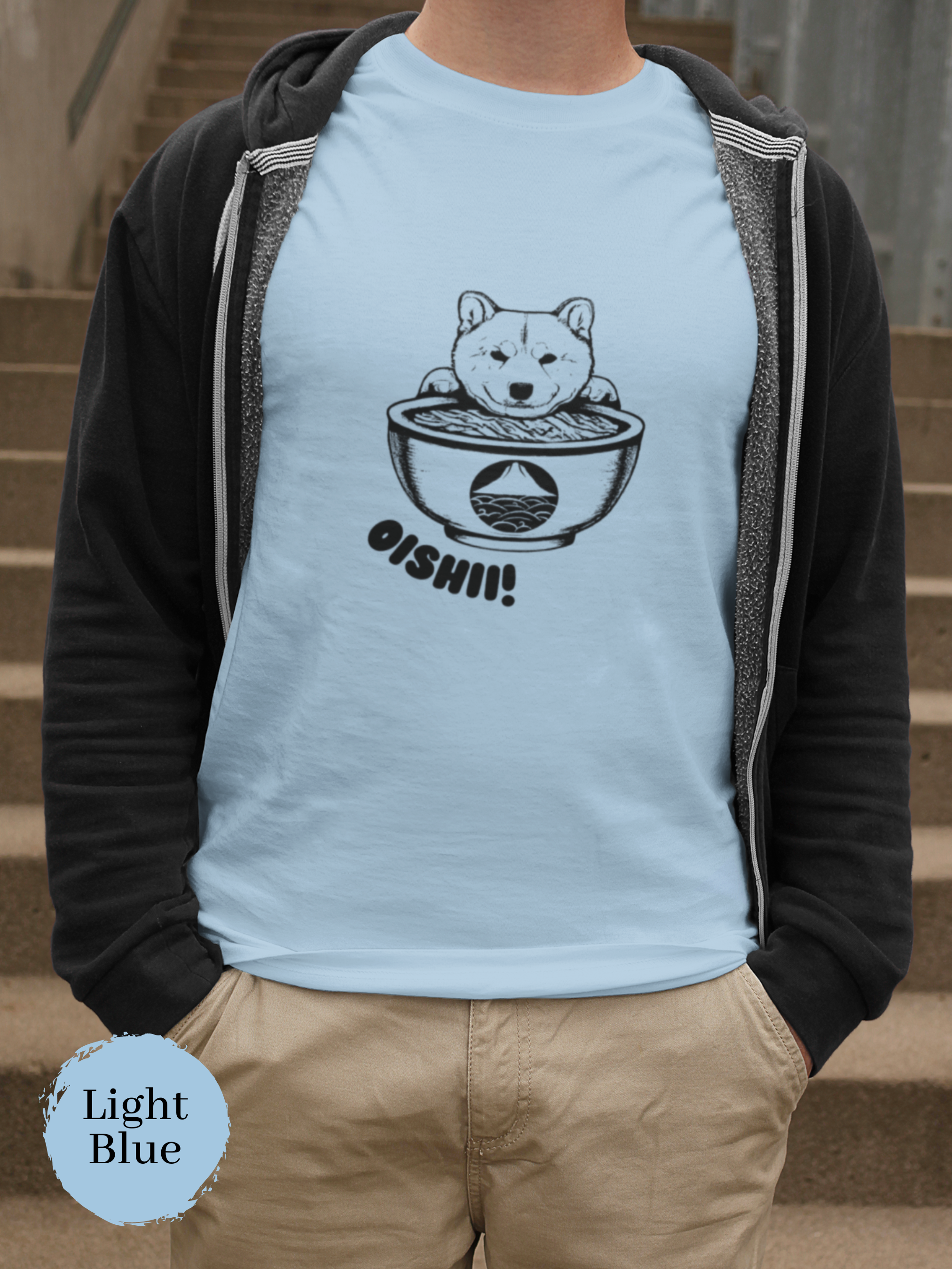 Ramen Art T-shirt: Oishii Shiba Inu Protecting Japanese Foodie Shirt