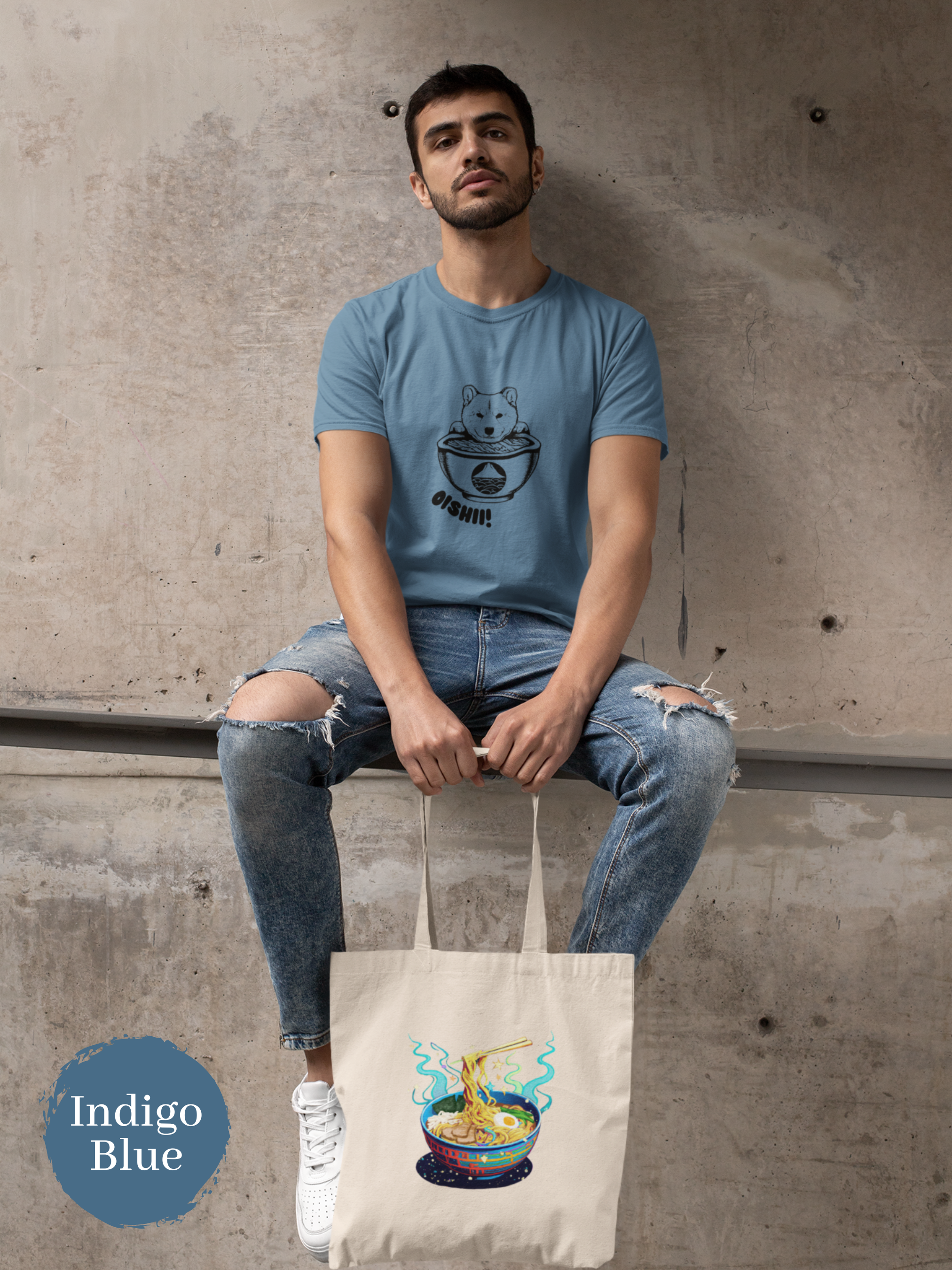 Ramen Art T-shirt: Oishii Shiba Inu Protecting Japanese Foodie Shirt