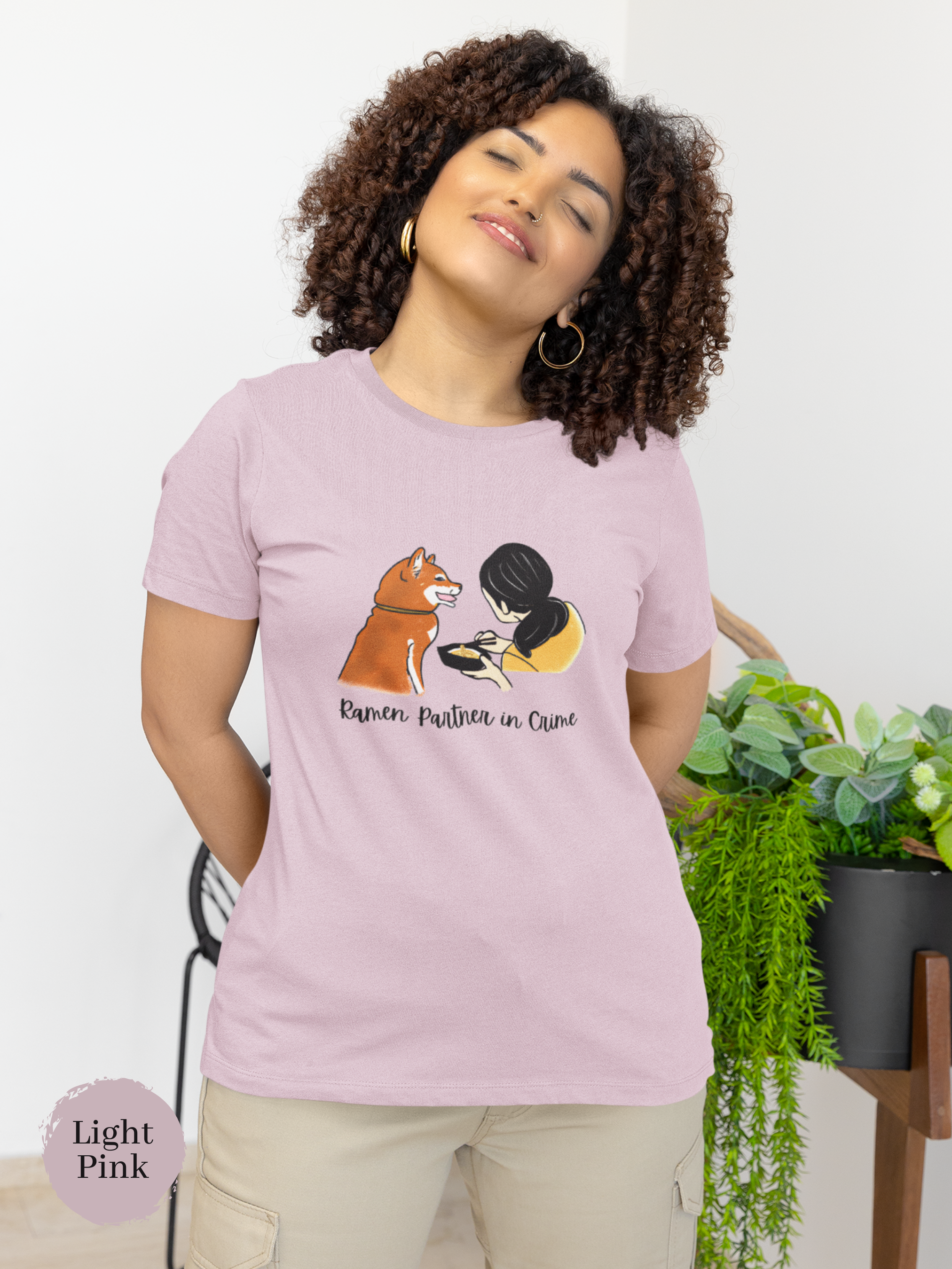 Ramen T-Shirt: Shiba Inu and Ramen Bowl Print - Japanese Foodie Shirt and Ramen Art - Ramen Partner in Crime