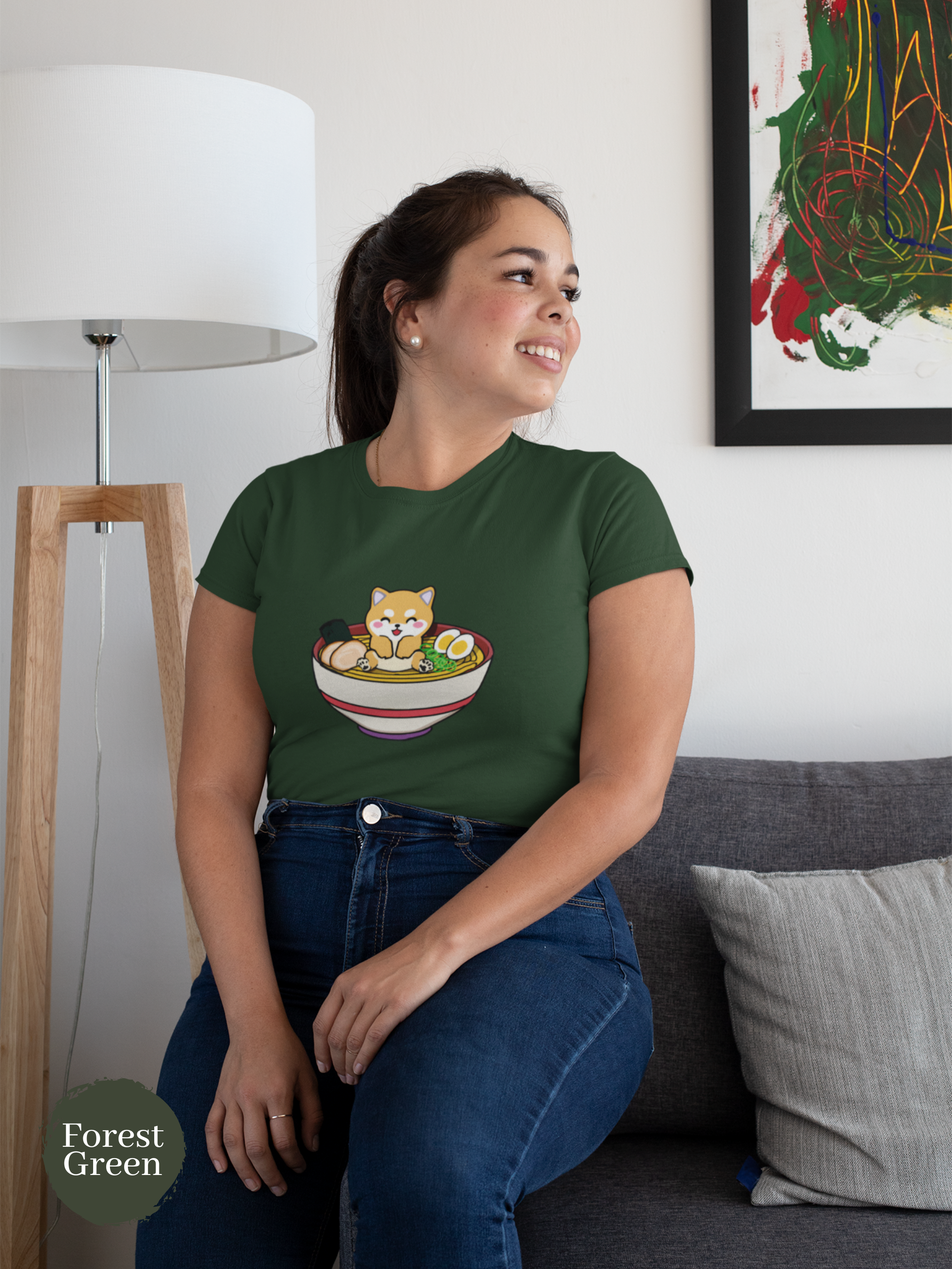 Ramen T-shirt: Japanese Foodie Shirt with Adorable Shiba Inu Ramen Art for Ramen Lovers