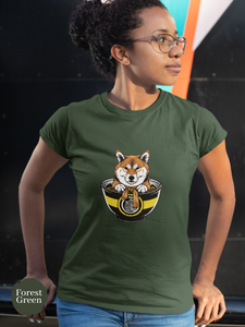 Ramen T-Shirt with Shiba Inu Protector: Japanese Foodie Shirt for Ramen Lovers with Ramen Art