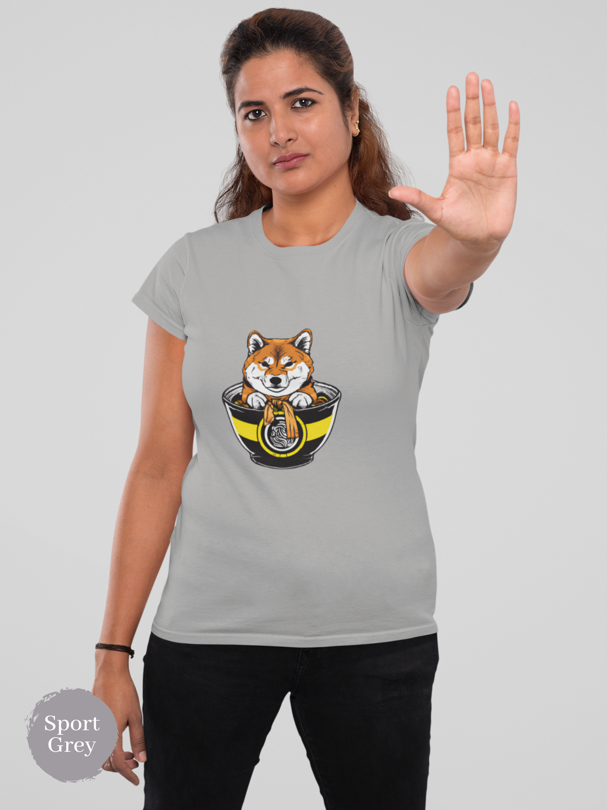 Ramen T-Shirt with Shiba Inu Protector: Japanese Foodie Shirt for Ramen Lovers with Ramen Art
