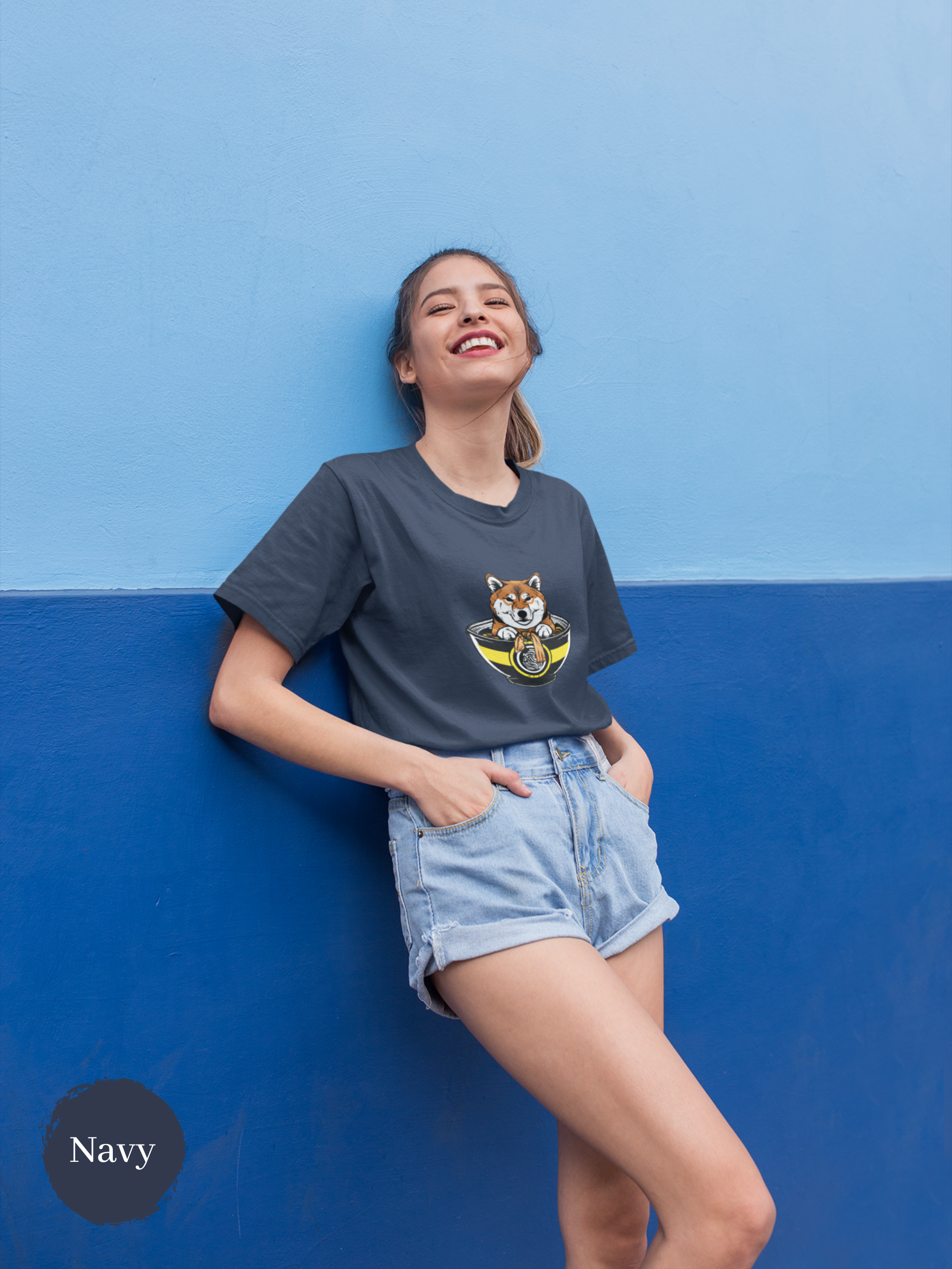 Ramen T-Shirt with Shiba Inu Protector: Japanese Foodie Shirt for Ramen Lovers with Ramen Art