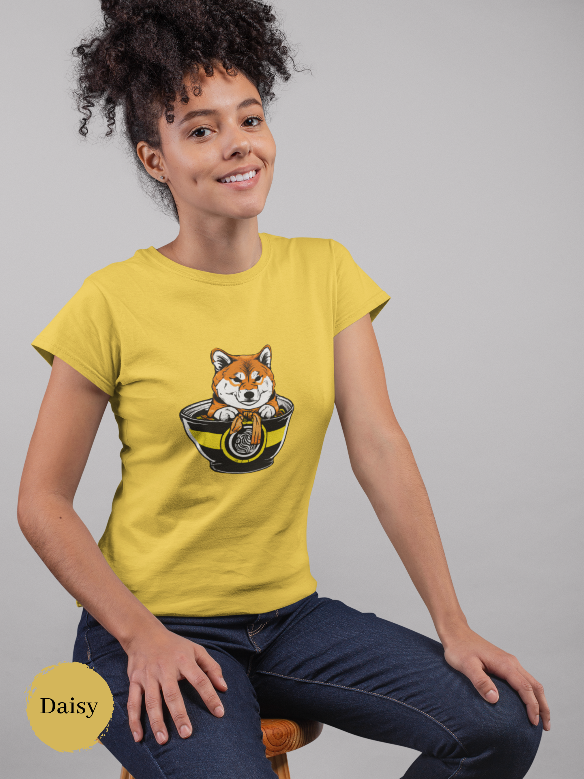 Ramen T-Shirt with Shiba Inu Protector: Japanese Foodie Shirt for Ramen Lovers with Ramen Art